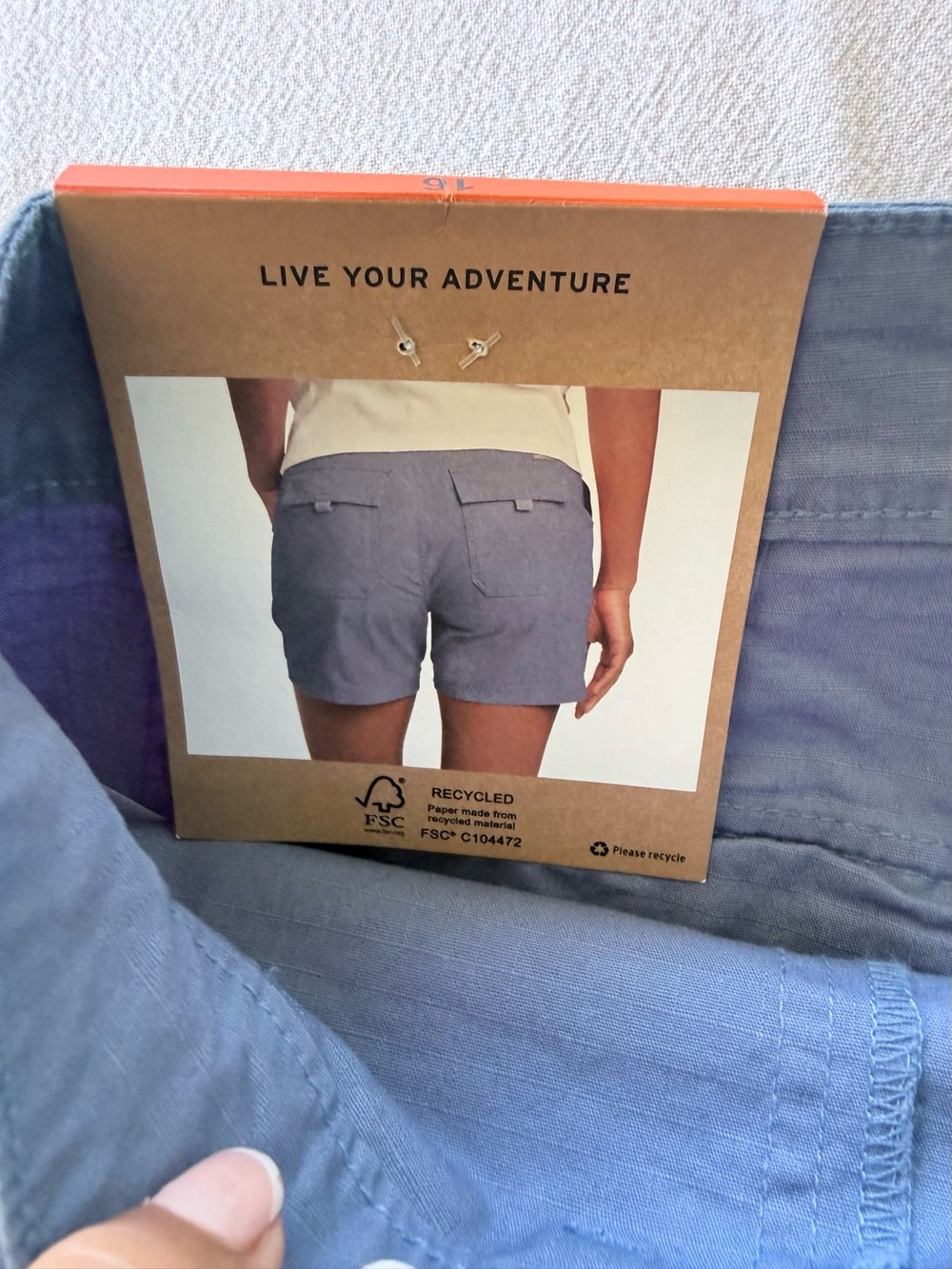 Eddie Bauer‎ Ripstop Shorts Women Size 16 Blue Specialty Dyed Utility 5" NWT - Picture 6 of 9
